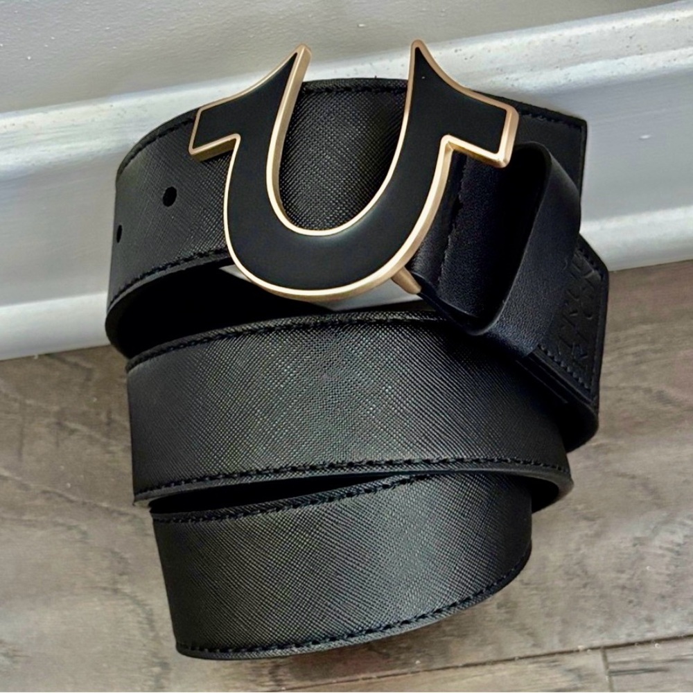 True Religion Black Leather Belt